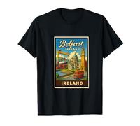 Retro Vintage Belfast Irlanda del Nord IRE UK Art Graphic Maglietta