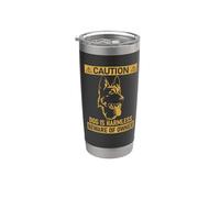 Retro Vintage Beware Dog Is Harmless Sign German Shepherd Bicchiere termico in acciaio inox doppia parete