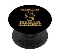 Retro Vintage Beware Dog Is Harmless Sign German Shepherd PopSockets PopGrip Adesivo