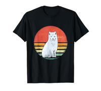Retro Vintage Bianco Arctic Fox Animal Wildlife Fox Hunter Maglietta