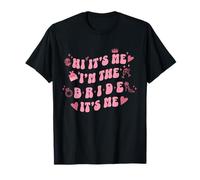 Retro Vintage Bubbly Hi It's Me I'm The Bride Annuncio Maglietta