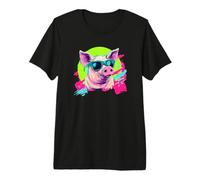 Retro Vintage Cute Show Pig Lover Maglietta Premium