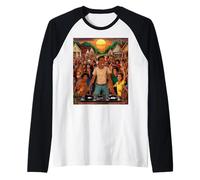 Retro Vintage DJ - HipHop Music Bronx Party Tee Maglia con Maniche Raglan