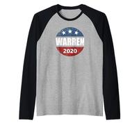 Retro Vintage Election Campaign Elizabeth Warren 2020 Maglia con Maniche Raglan