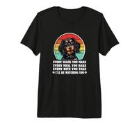 Retro Vintage Every Snack Black Long Haired Dachshund Lover Maglietta Premium