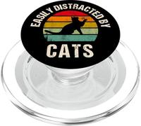 Retro Vintage facilmente distratto dal gatto carino gatto gattino amante PopSockets PopGrip per MagSafe