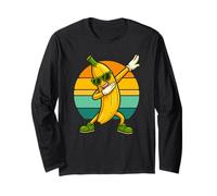 Retro Vintage Funny Banana Dab Dance Banana Fruit Dancing Maglia a Manica