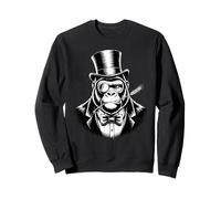Retro Vintage Gorilla Gentiluomo Papillon Silverback Felpa