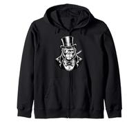 Retro Vintage Gorilla Gentiluomo Papillon Silverback Felpa con Cappuccio