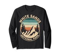 Retro Vintage Grafica White Sands National Park New Mexico Maglia a Manica