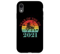 Retro Vintage Happy Chinese New Year of the Ox 2021 Custodia per iPhone XR