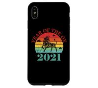 Retro Vintage Happy Chinese New Year of the Ox 2021 Custodia per iPhone XS Max