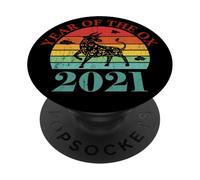 Retro Vintage Happy Chinese New Year of the Ox 2021 PopSockets PopGrip Adesivo