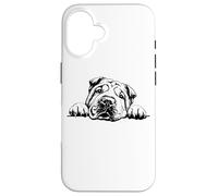 Retro Vintage Happy Face Peeking Chinese Shar Pei Dog Lover Custodia per iPhone 16