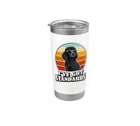 Retro Vintage I've Got Standards Black Standard Poodle Dog Bicchiere termico in acciaio inox doppia parete