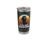 Retro Vintage I've Got Standards Black Standard Poodle Dog Bicchiere termico in acciaio inox doppia parete