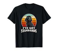 Retro Vintage I've Got Standards Black Standard Poodle Dog Maglietta