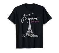 Retro Vintage Je Taime Mon Amour Torre Eiffel Parigi Francia Maglietta