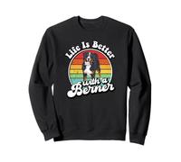 Retro Vintage Life Is Better Bernese Mountain Dog Lover Felpa