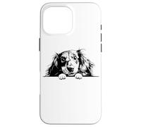 Retro Vintage Logo Black Long Haired Dachshund Dog Lover Custodia per iPhone 16 Pro Max