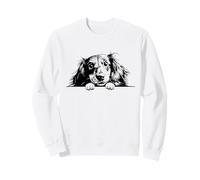 Retro Vintage Logo Black Long Haired Dachshund Dog Lover Felpa