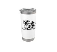 Retro Vintage Logo Happy Face Blue Merle Australian Shepherd Bicchiere termico in acciaio inox doppia parete