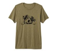 Retro Vintage Logo Happy Face Blue Merle Australian Shepherd Maglietta Premium