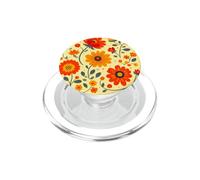 Retro Vintage Motivo Floreale Arancione Boho Hippie Garden PopSockets PopGrip per MagSafe