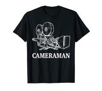 Retro Vintage Movie Camera Operatore Assistente Cameraman Maglietta