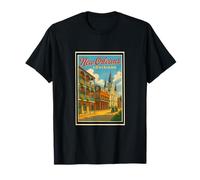 Retro Vintage New Orleans Louisiana LA Parrocchia Art Graphic Maglietta