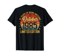Retro Vintage Ottobre 1985 41-Year-Old 41st Birthday Maglietta