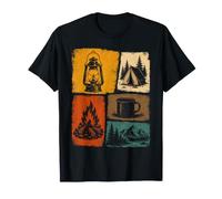 Retro Vintage Outdoor Gear Collage Camping Maglietta
