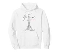 Retro Vintage Parigi Francia Je Taime Mon Amour Torre Eiffel Felpa con Cappuccio