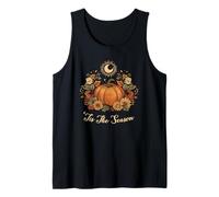 Retro Vintage Pumpkin Spice Tis The Season Equinox Moon Canotta