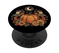 Retro Vintage Pumpkin Spice Tis The Season Equinox Moon PopSockets PopGrip Adesivo