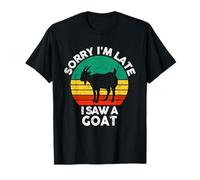 retrò Vintage Scusa Io Sono in Ritardo Ho Visto Una Capra Maglietta