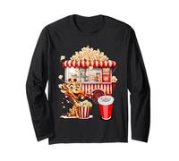 Retro Vintage Snack Natale Popcorn Film Notte Maglia a Manica