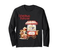 Retro Vintage Snack Natale Popcorn Party Maglia a Manica