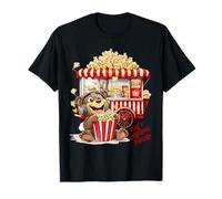 Retro Vintage Snack Natale Popcorn Party Maglietta