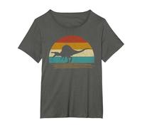 Retro Vintage Spinosaurus Dinosauro Maglietta, Donna Plus-Size, Asfalto, 3X