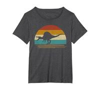Retro Vintage Spinosaurus Dinosauro Maglietta, Donna Plus-Size, Grigio Scuro, 5X