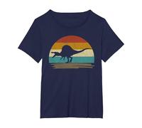 Retro Vintage Spinosaurus Dinosauro Maglietta, Donna Plus-Size, Navy, 1X