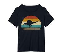 Retro Vintage Spinosaurus Dinosauro Maglietta, Donna Plus-Size, Nero, 2X