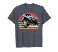Retro Vintage Sunset 4x4 Auto off Road Wave SUV Overland Maglietta, Uomo, Pervinca, 3XL