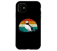 Retro Vintage Sunset Muffin Seabird Cute Atlantic Puffin Custodia per iPhone 11