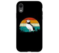 Retro Vintage Sunset Muffin Seabird Cute Atlantic Puffin Custodia per iPhone XR