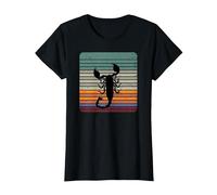 Retro Vintage Sunset Scorpion Maglietta, Donna, Nero, 3XL