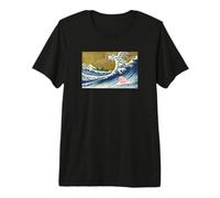 Retro Vintage Surfing A Great Wave Cute Show Pig Lover Maglietta Premium