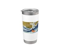 Retro Vintage Surfing Ruby Cavalier King Charles Dog Lover Bicchiere termico in acciaio inox doppia parete