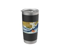 Retro Vintage Surfing Ruby Cavalier King Charles Dog Lover Bicchiere termico in acciaio inox doppia parete